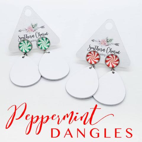 Peppermint Dangle Earrings - Green