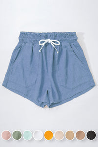 Linen Shorts - Stone Blue
