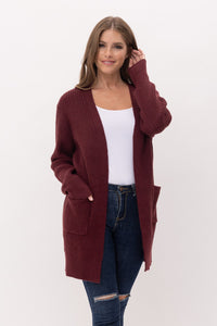 Chunky Oversized Ribbed Open Front Cardigan