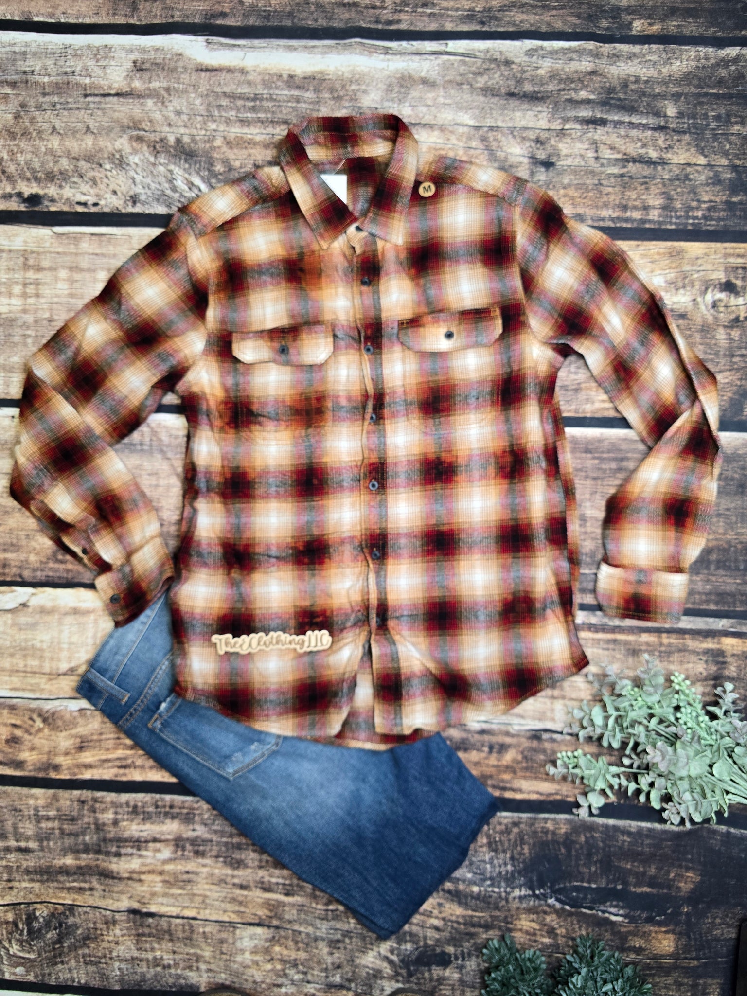 Distressed Flannel - Cinnamon