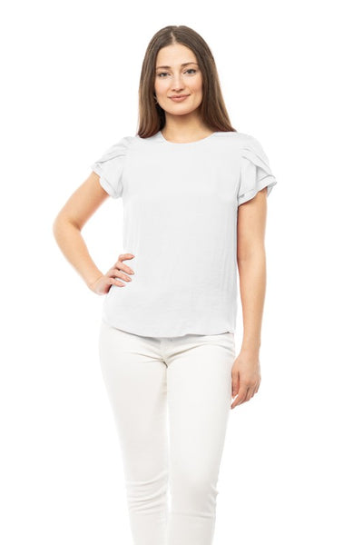 Tulip Sleeve Blouse - White