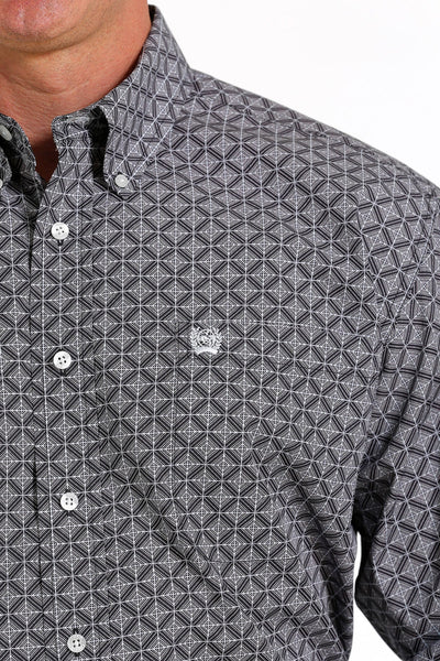 Cinch Men's Geometric Print Navy Shirt