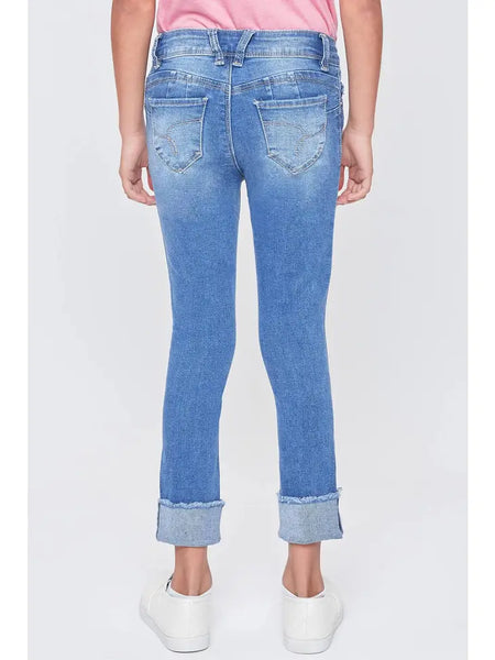 Girls Wannabettafit Mid-Rise Mega Cuff Skinny Jeans