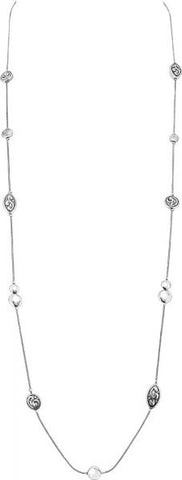 Rain - Silver Long Stations Necklace